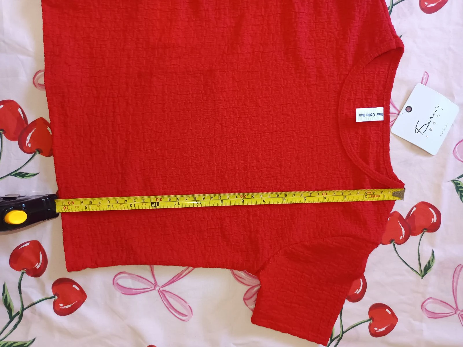 Top crop vermelho texturizado - Barni Saeni (Novo com etiqueta) - Made in Italy – photo 4